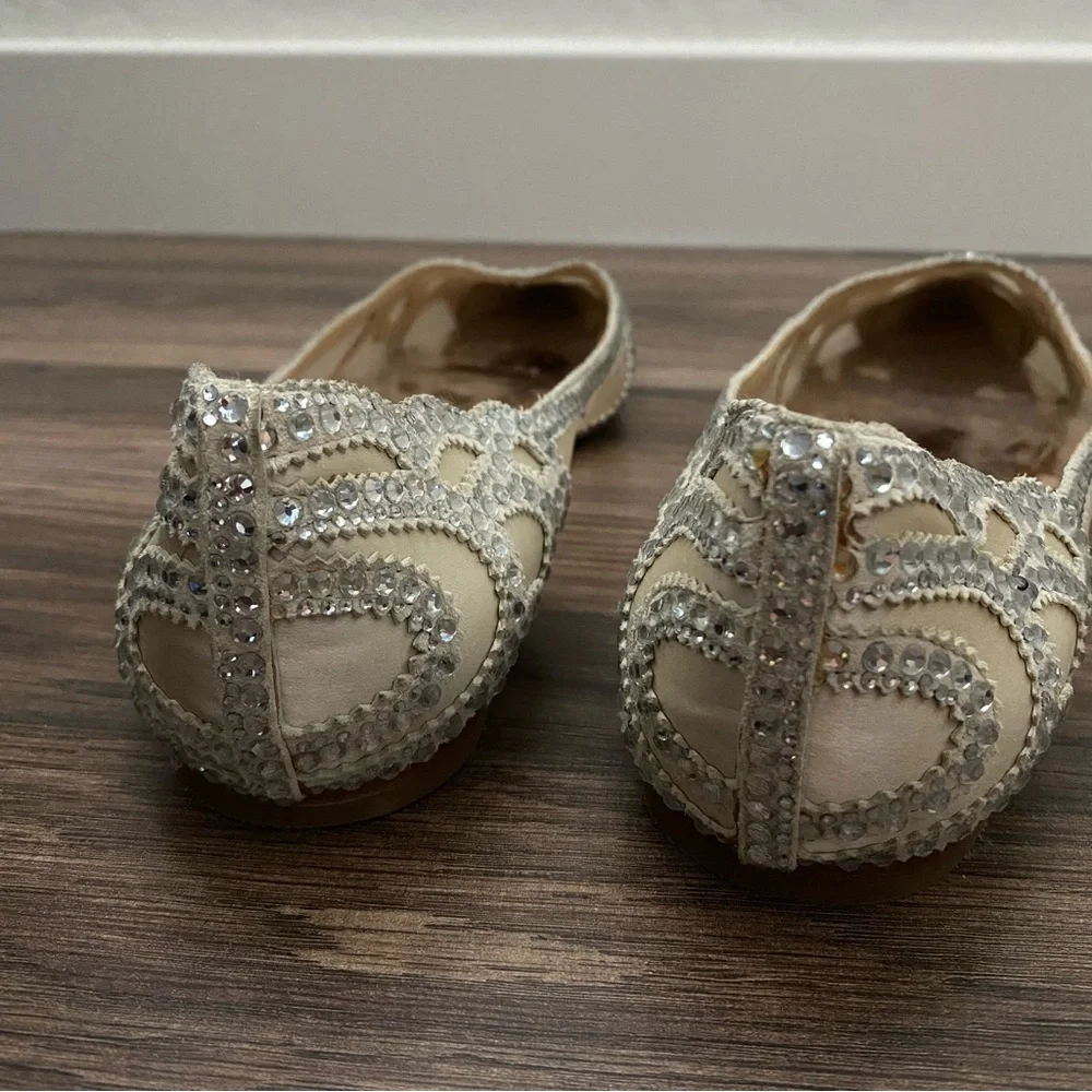 Badgley Mischka Gigi Crystal Embellished Pointed Toe Flats - Picture 5 of 8